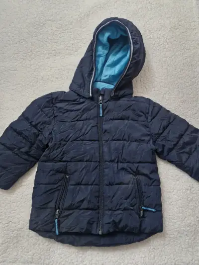 Chaqueta acolchada azul para niño con capucha - miniatura 1