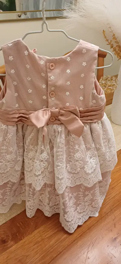 Vestido de encaje para niña color rosa - miniatura 4