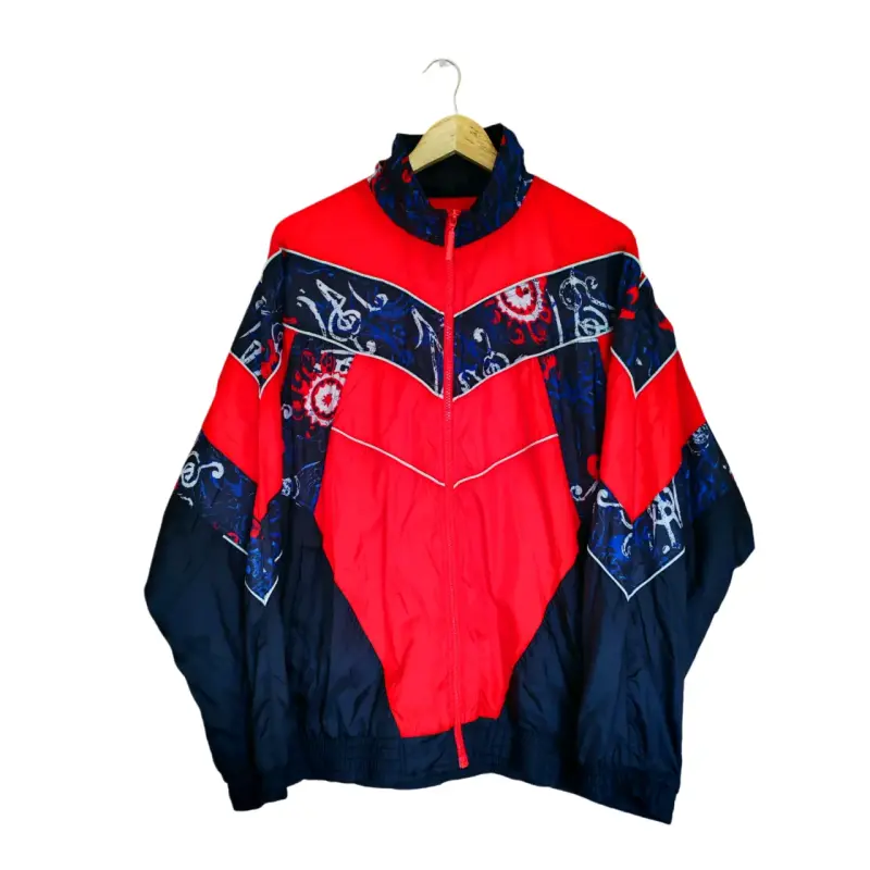 Chaqueta retro deportiva roja y azul - 1