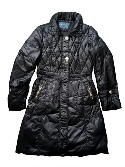 Parka acolchada negra con botones dorados - miniatura 1
