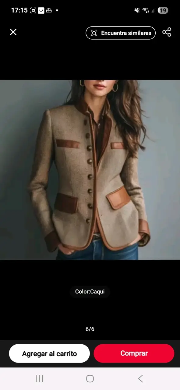 Chaqueta vintage estilo francés caqui - 2