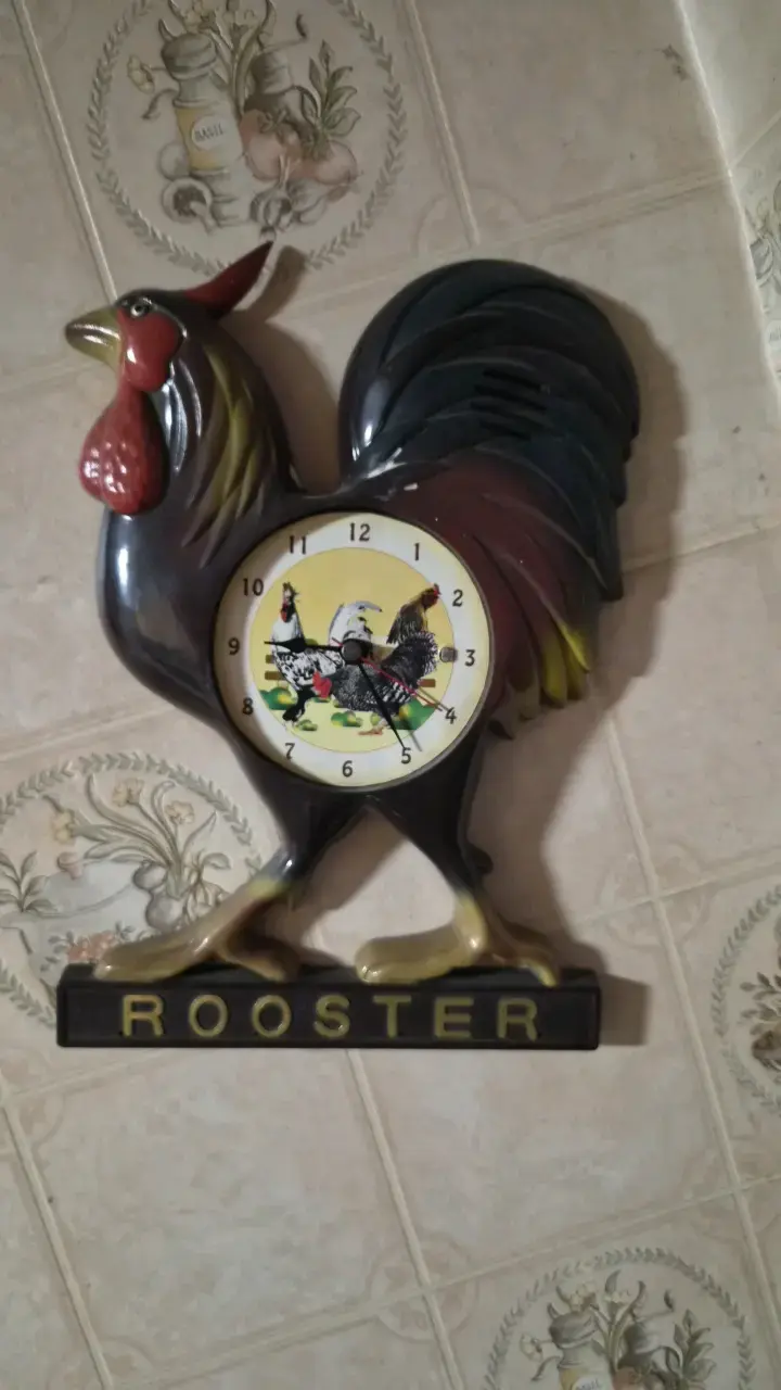 Reloj de pared gallo decorativo vintage