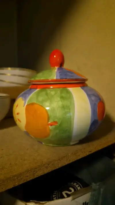 Azucarero de cerámica pintado a mano - miniatura 1