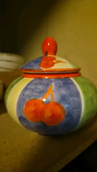 Azucarero de cerámica pintado a mano - miniatura 2