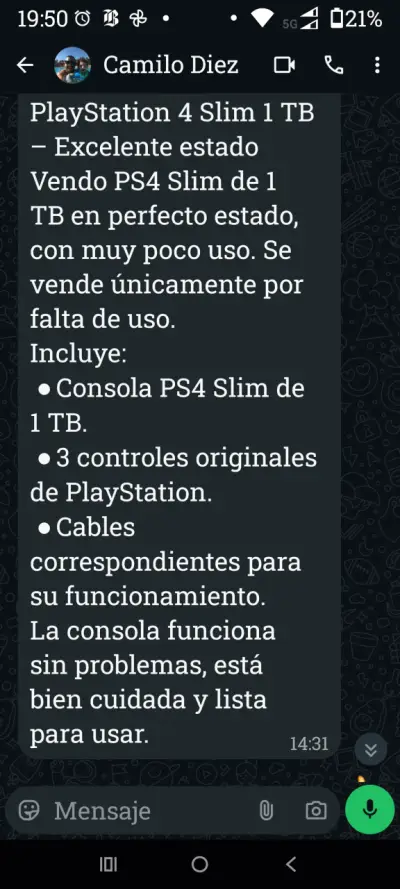 Consola PlayStation 4 Slim en buen estado - miniatura 6