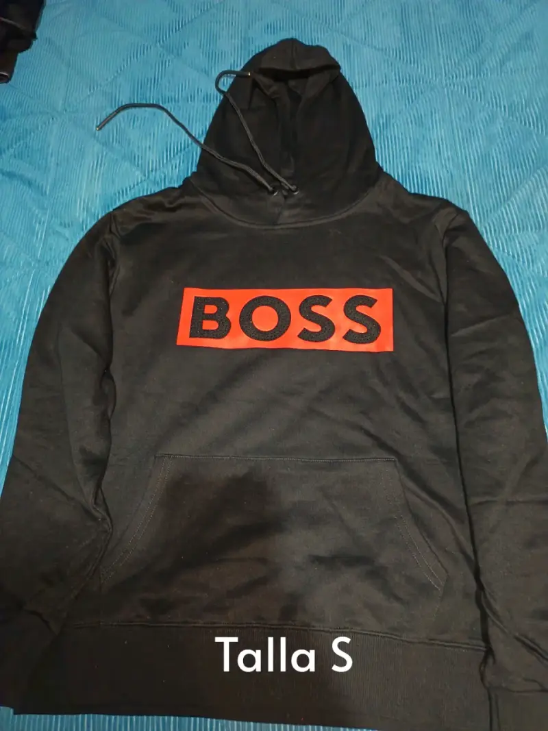 Polerón con capucha Boss negro talla S