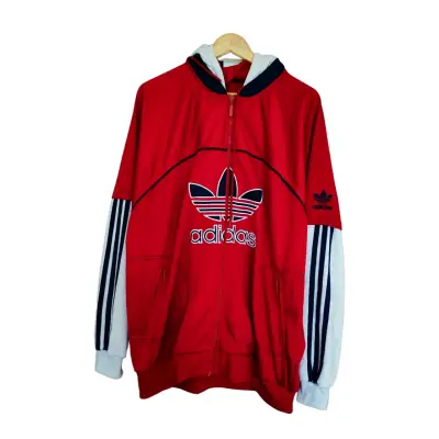 Polerón Adidas rojo con capucha - miniatura 1