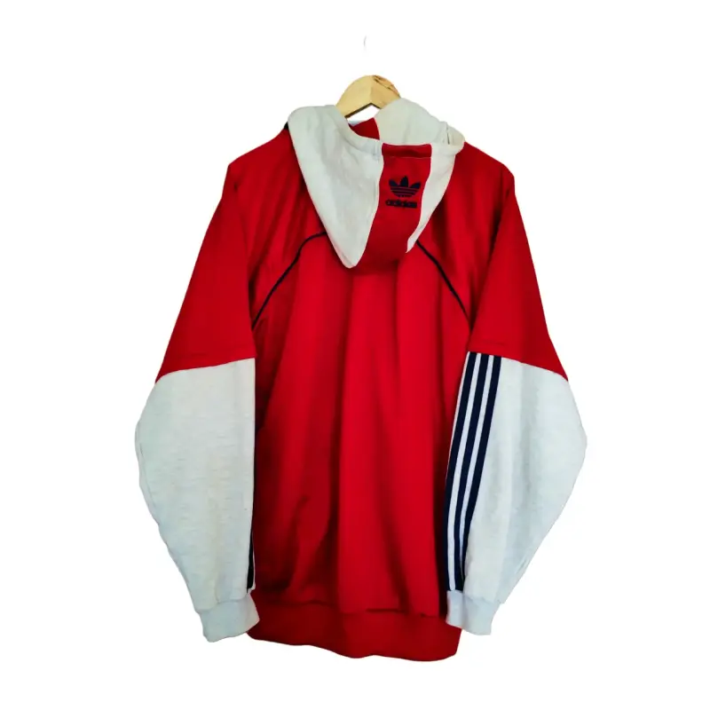 Polerón Adidas rojo con capucha - 2
