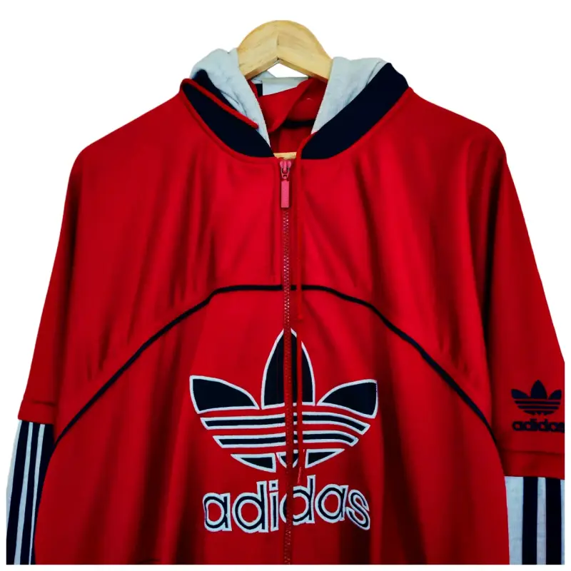 Polerón Adidas rojo con capucha - 3