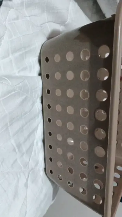 Canasto organizador de plástico beige - miniatura 4