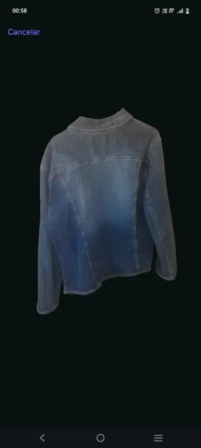 Chaqueta de mezclilla azul para mujer - miniatura 2