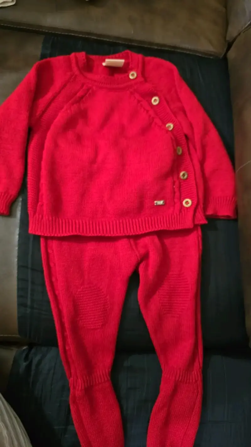 Enterito de bebé rojo con capucha de oso - 5