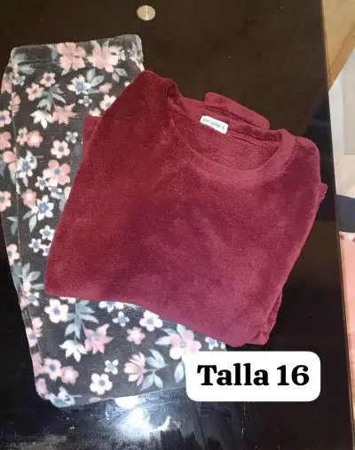 Pijama de niña talla 14 floral y rosado - miniatura 5