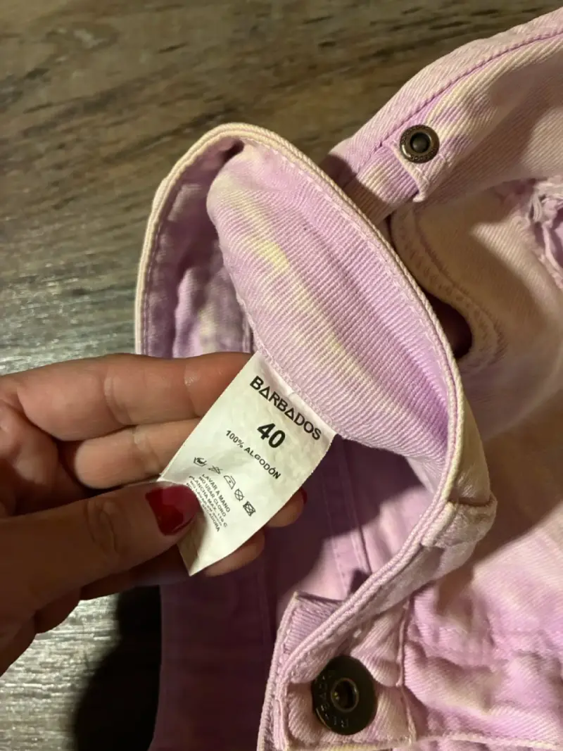 Shorts de mezclilla rosados desgastados talla 40 - 2
