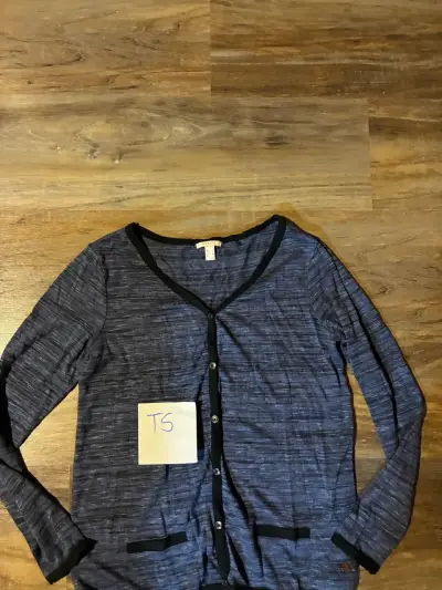 Cardigan azul marino con botones talla S - miniatura 2