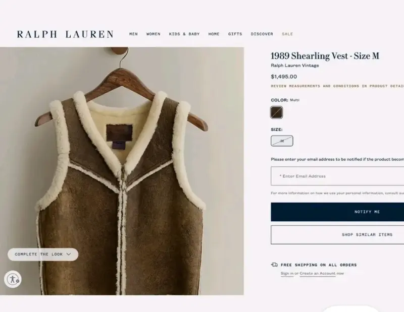 Chaleco de cuero Ralph Lauren vintage talla M - 1