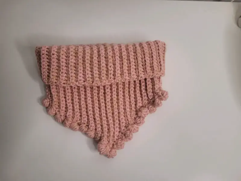 Cuello tejido a mano rosado - 2