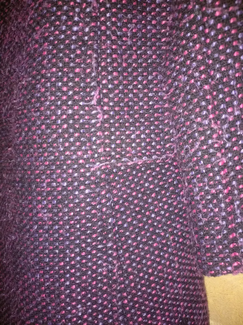 Abrigo de lana morado XL con botones - 3