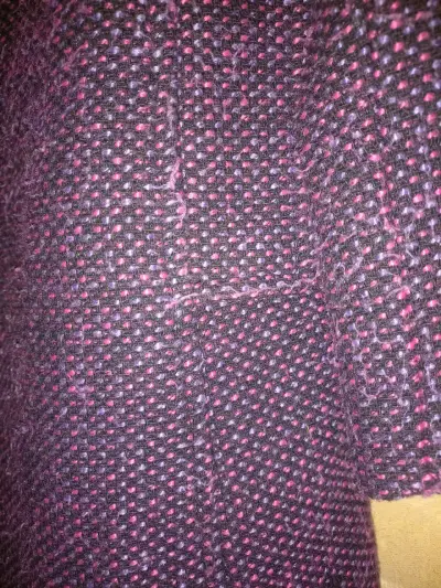 Abrigo de lana morado XL con botones - miniatura 3