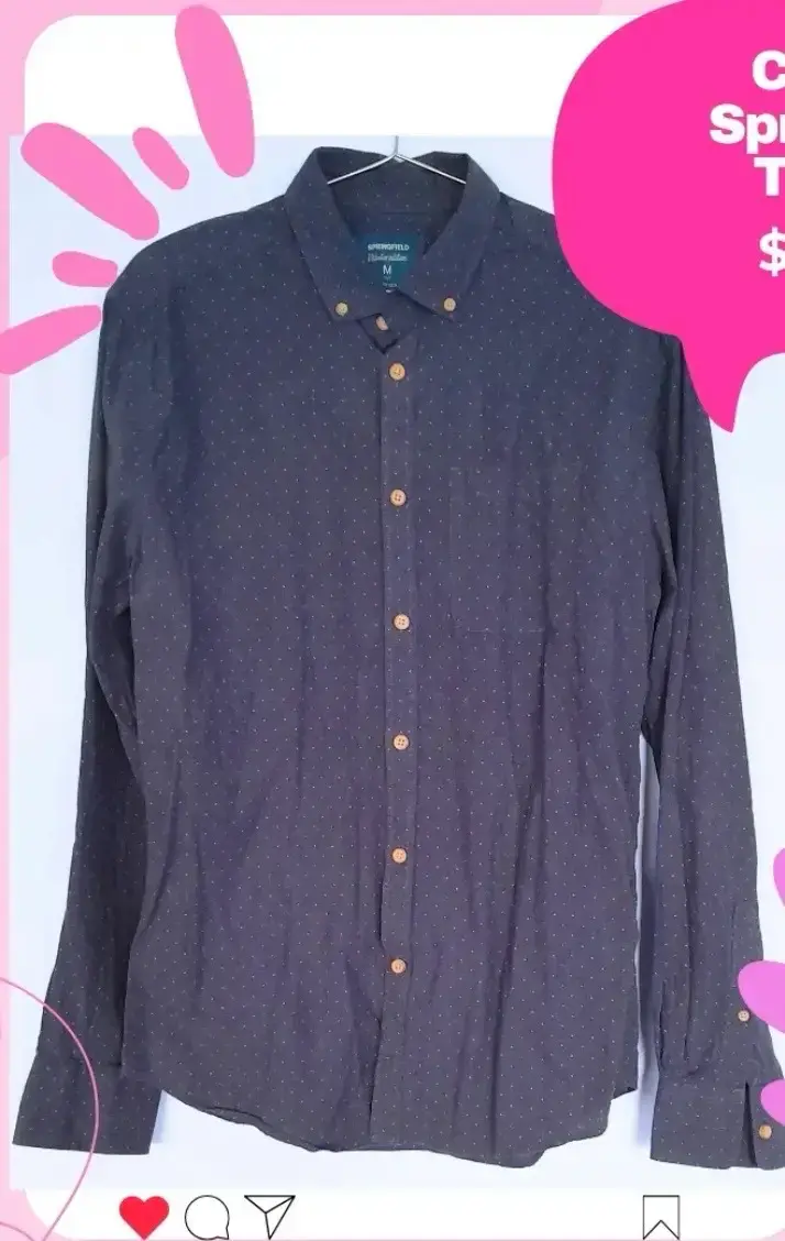 Camisa Springfield azul de algodón talla M - 1