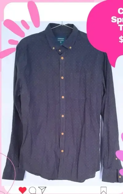 Camisa Springfield azul de algodón talla M - miniatura 1