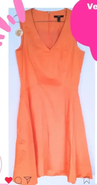 Vestido naranja sin mangas elegante - miniatura 1