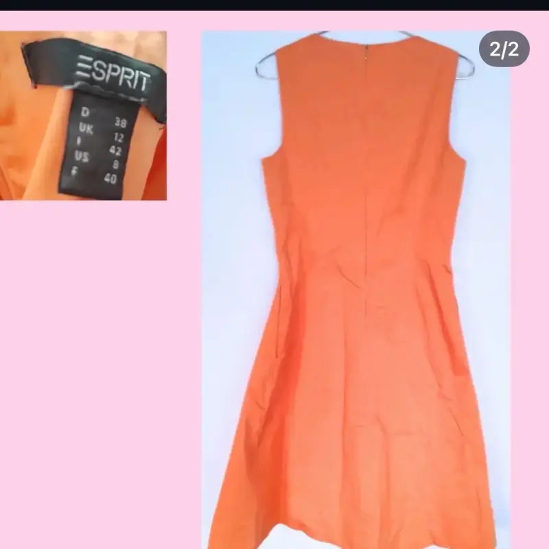Vestido naranja sin mangas elegante - 2