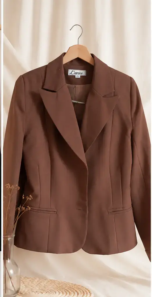 Blazer marrón elegante para mujer