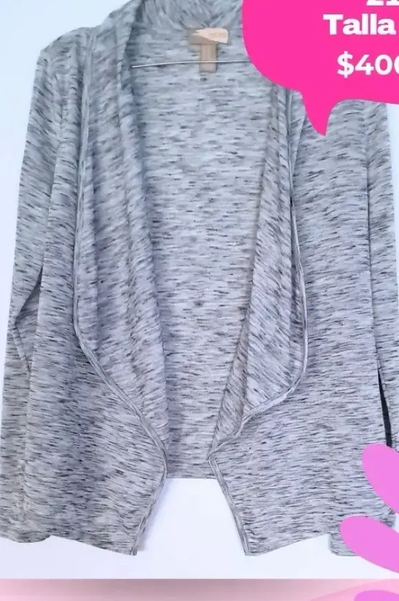 Cárdigan gris jaspeado talla xs - 1
