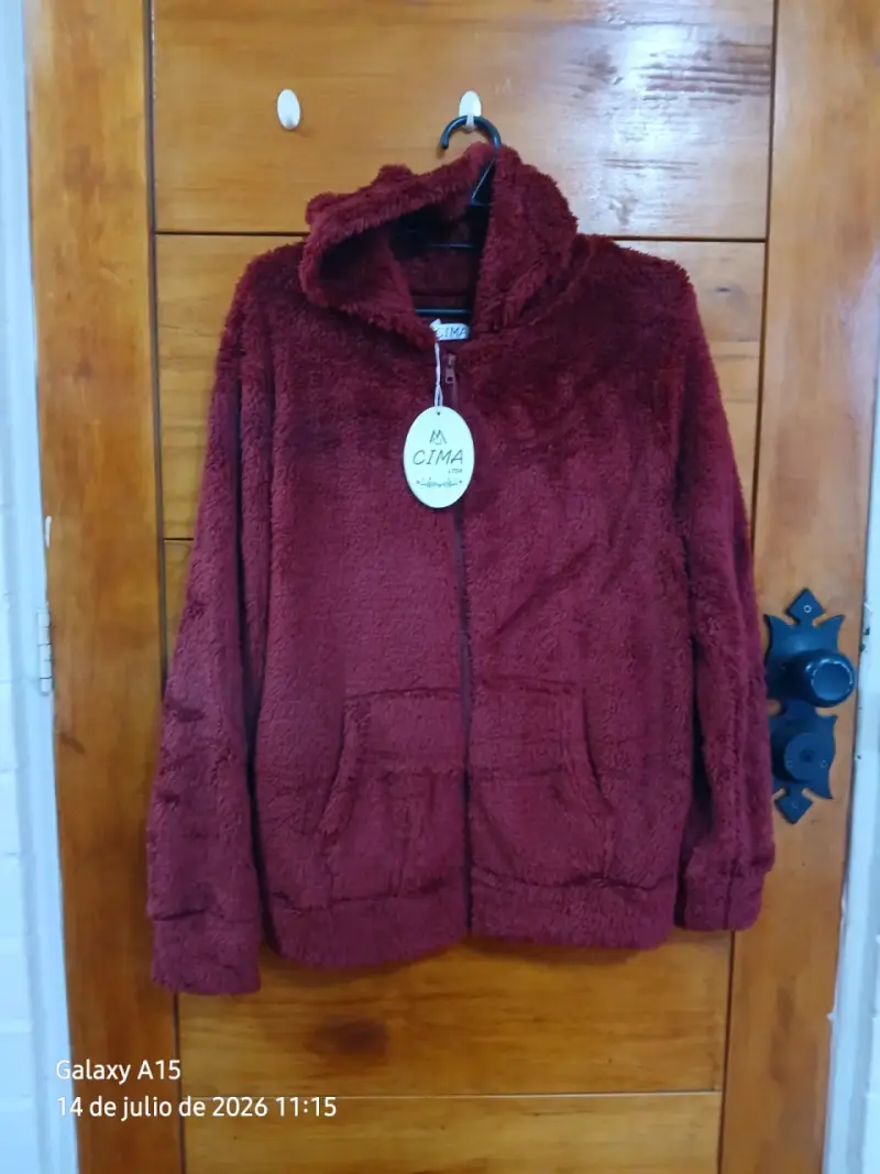 Chaqueta de polar con capucha Cima burdeos - 1