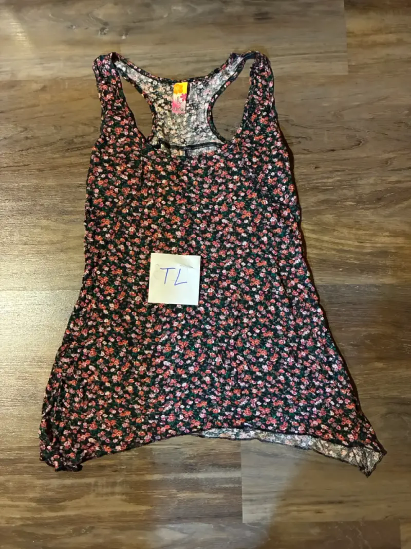 Polera floral sin mangas para mujer talla L - 1