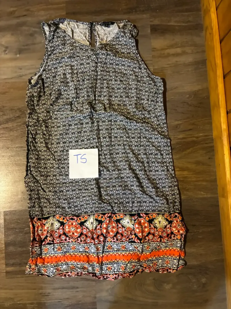 Vestido sin mangas estampado bohemio talla S - 1