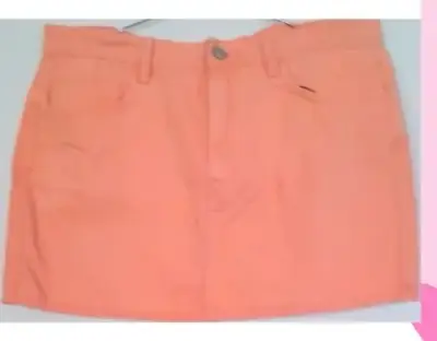 Falda corta de mezclilla color naranja - miniatura 1
