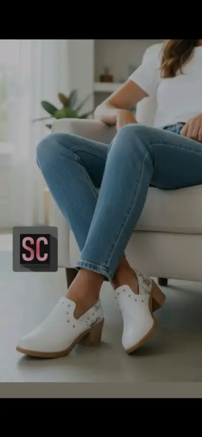 Botines blancos con detalle de serpiente - miniatura 2