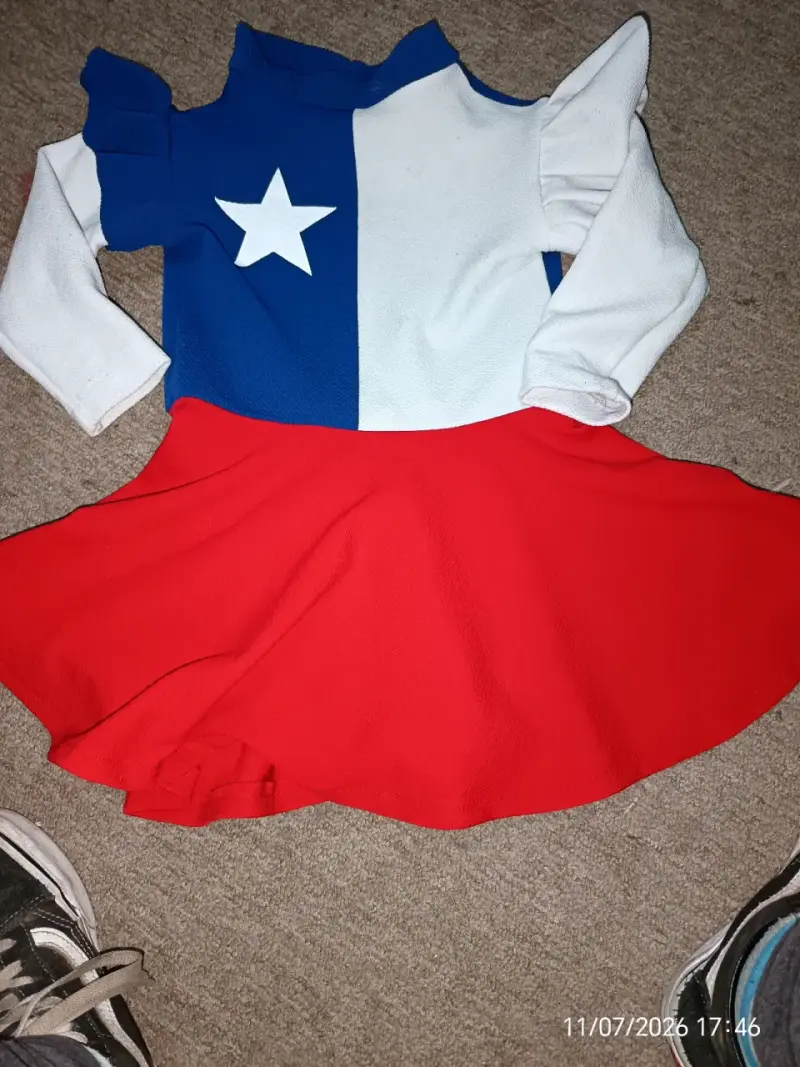 Vestido infantil bandera chilena