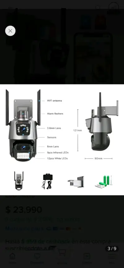 Cámara de seguridad WiFi con visión nocturna - miniatura 1