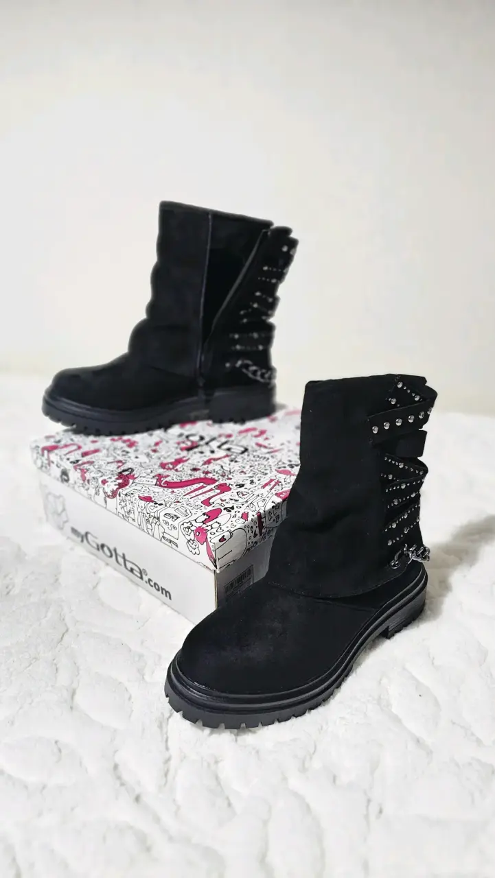 Botines negros de cuero, con tachas, Gotta - 4