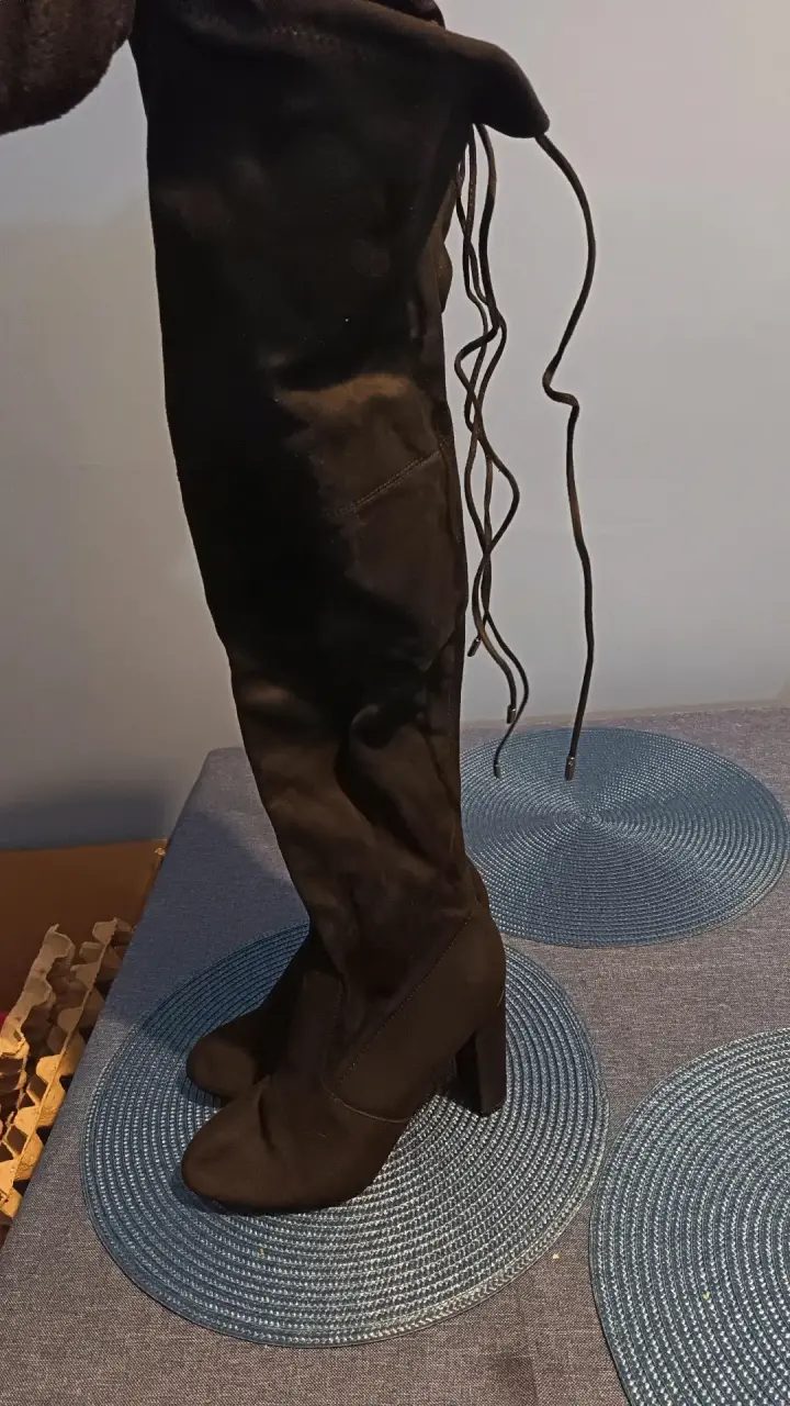 Botas largas negras de gamuza - 3