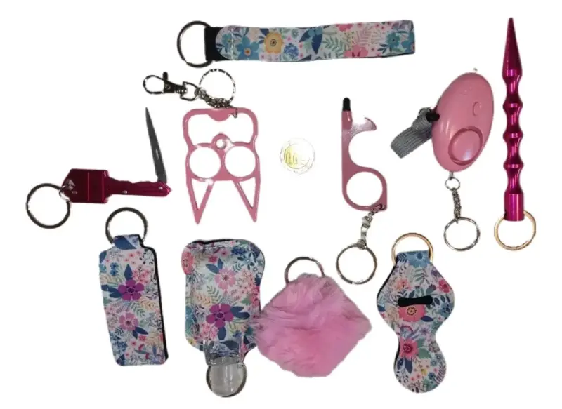 Set de llaveros de defensa personal floral