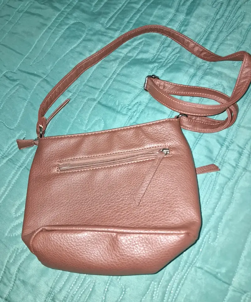 Cartera de cuero marrón con bolsillo frontal - 2