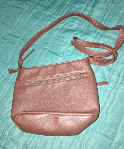Cartera de cuero marrón con bolsillo frontal - miniatura 2