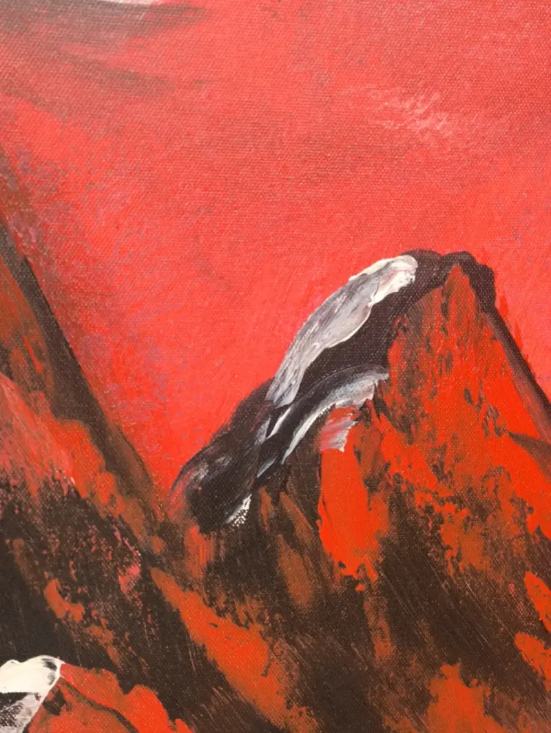 Tríptico de paisajes abstractos en lienzo óleo - 3