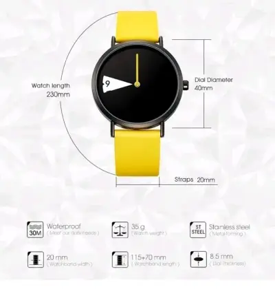Reloj Shengke minimalista con correa amarilla - miniatura 3