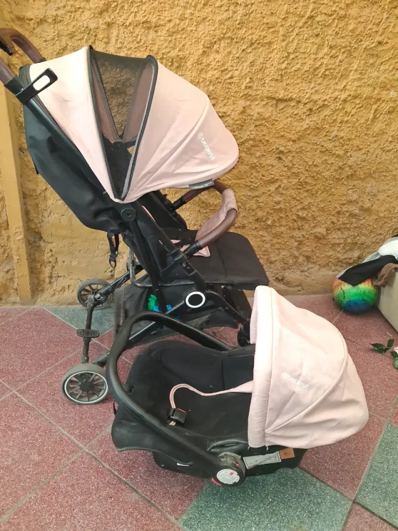 Coche doble Bebesit rosa para bebé - 1