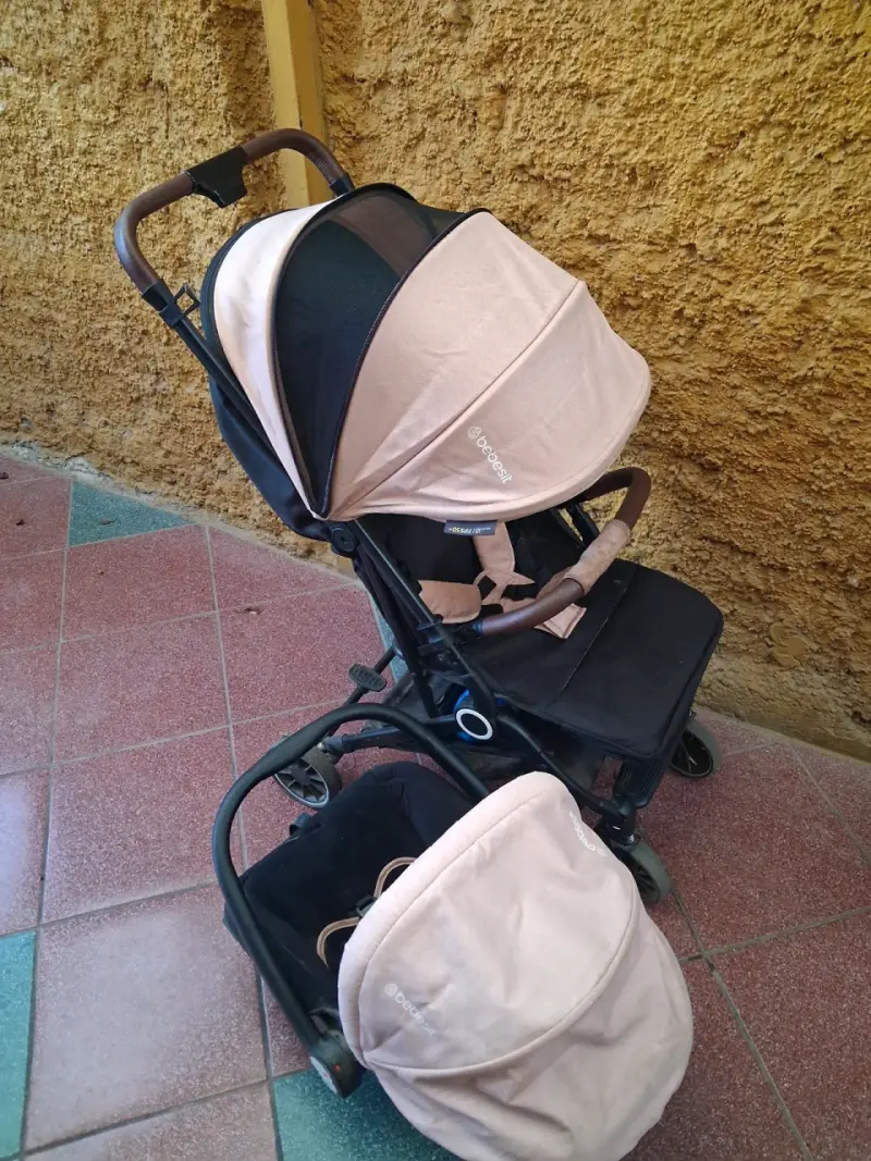 Coche doble Bebesit rosa para bebé - 3
