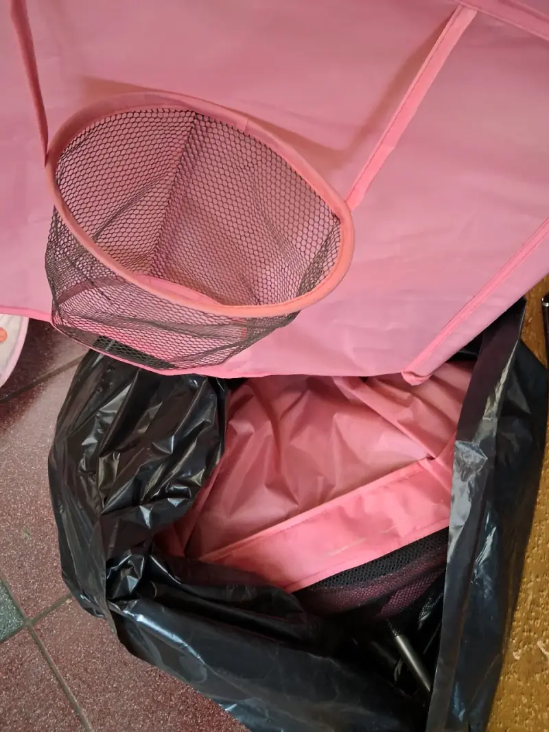 Corral de juegos para bebé rosa plegable - 2