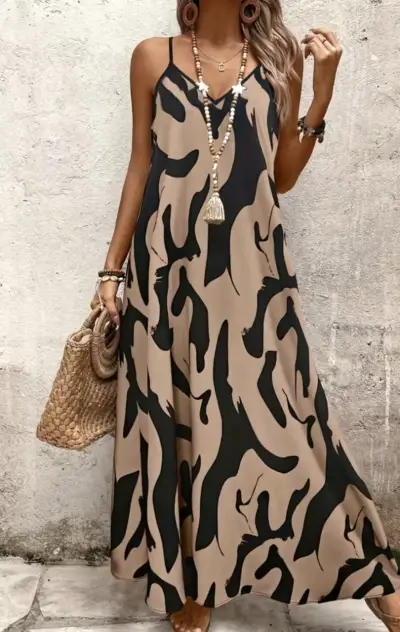Vestido estampado animal print sin mangas - miniatura 4