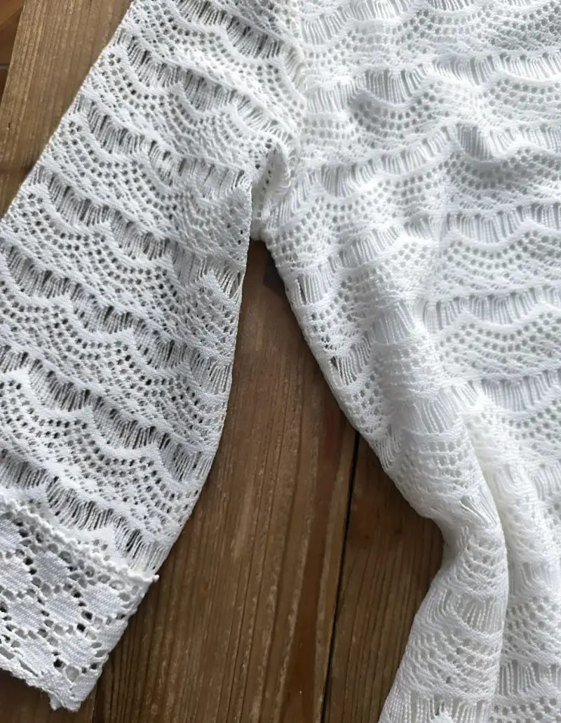 Vestido de encaje blanco manga 3/4 - 2
