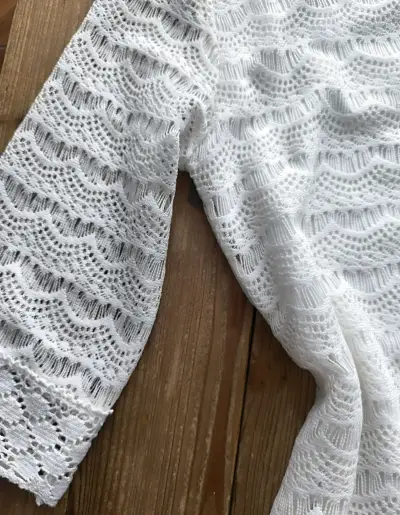 Vestido de encaje blanco manga 3/4 - miniatura 2