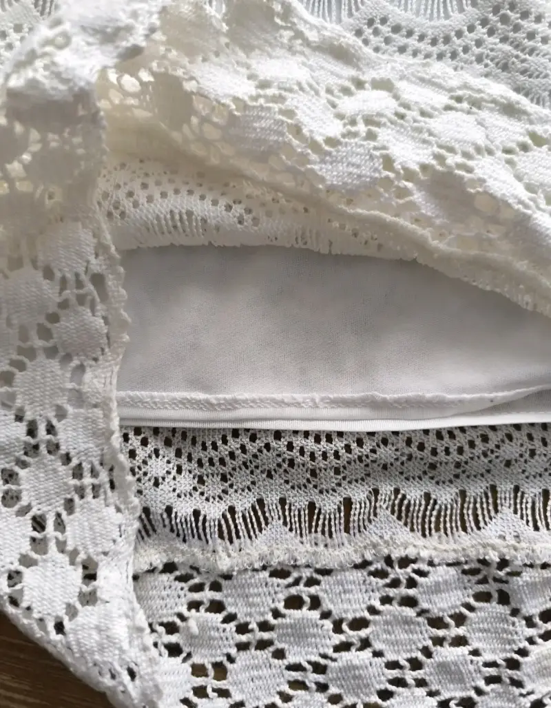 Vestido de encaje blanco manga 3/4 - 5
